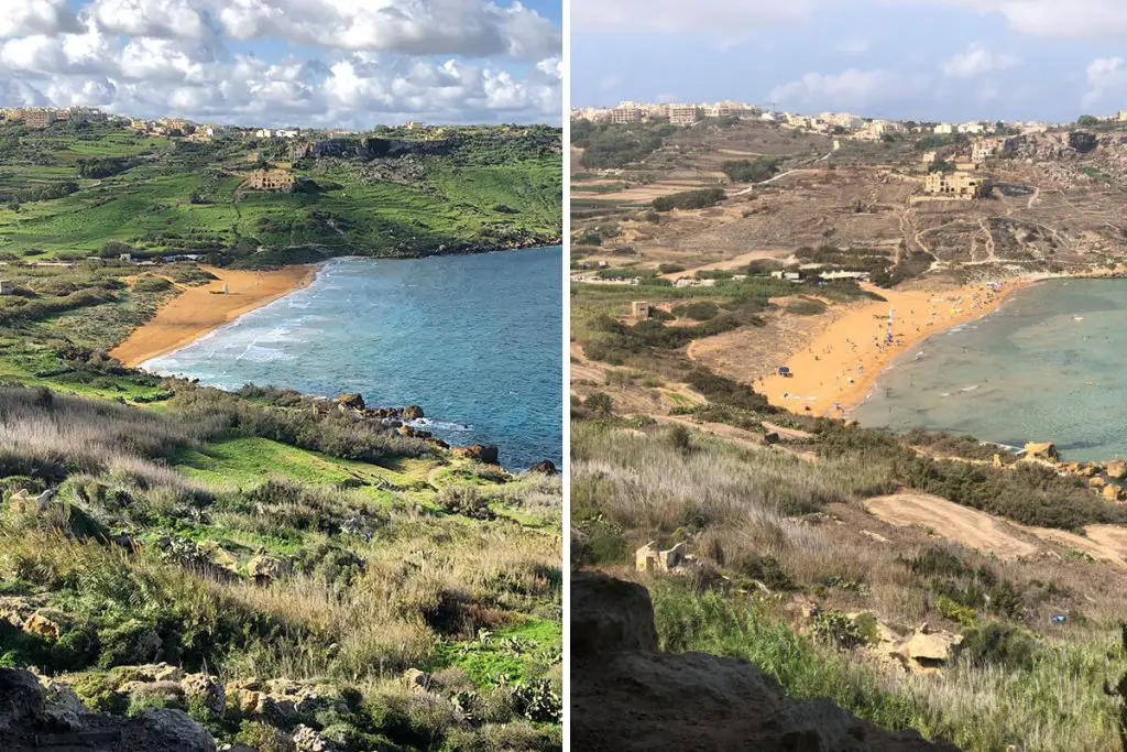 Ramla il-Hamra - Late autumn vs summer