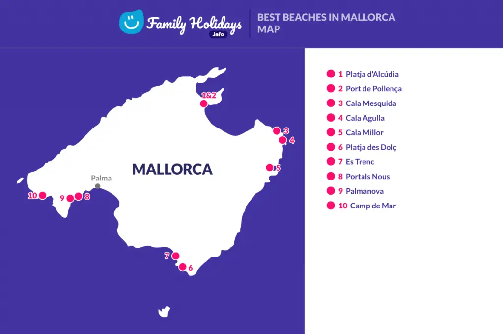Best beaches in Mallorca - Map