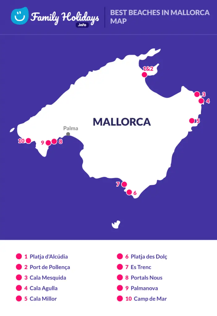 Best beaches in Mallorca - Map