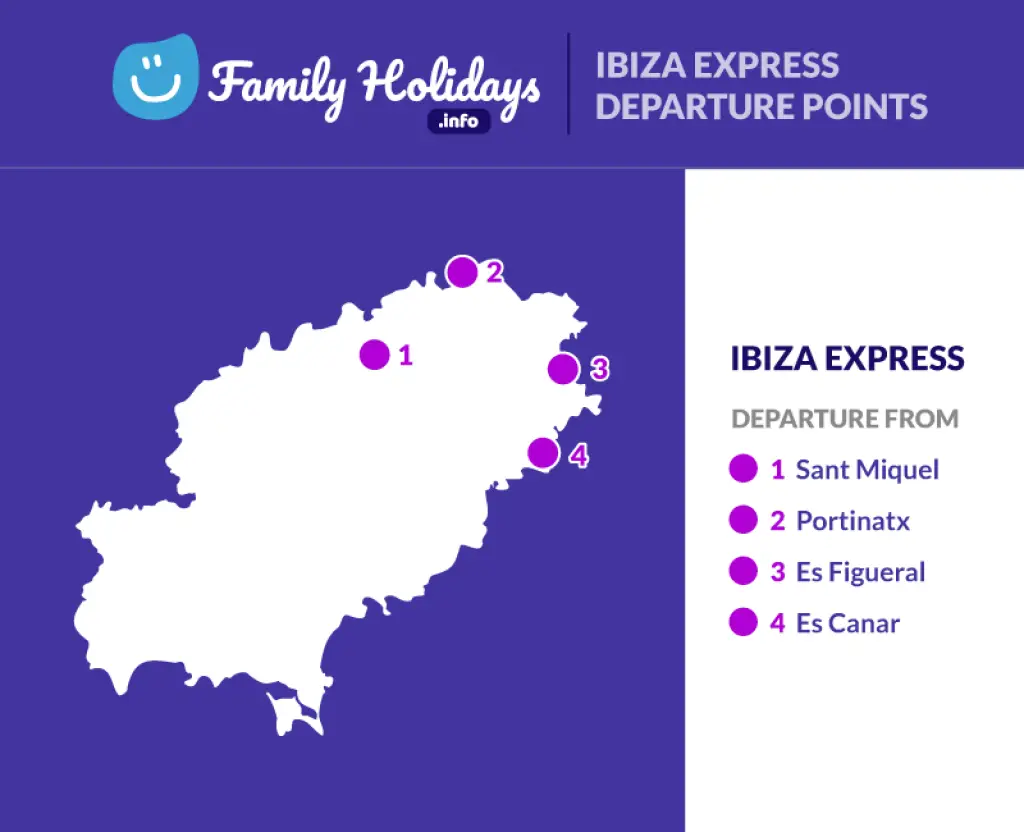 Ibiza Express Departure Points Map