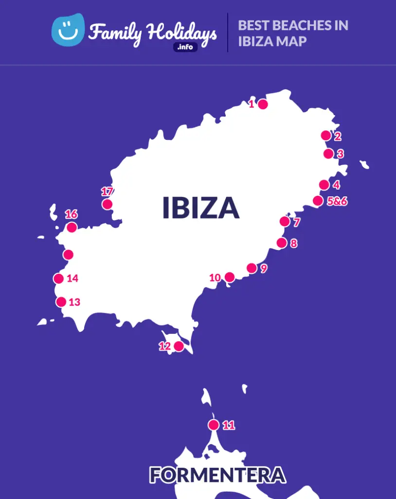 Best beaches in Ibiza map mobile