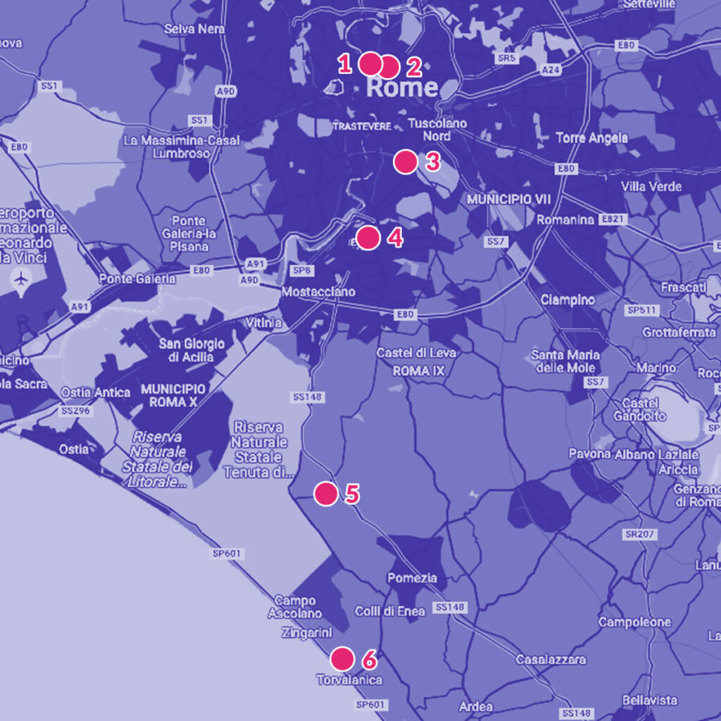 kids activities in Rome locations map