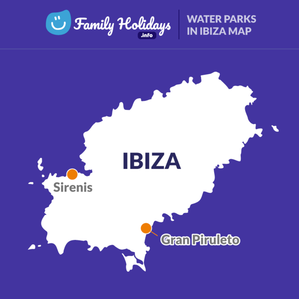 Water parks in Ibiza map locations