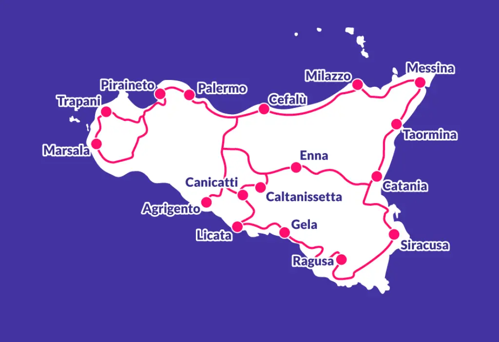 Sicily train route map