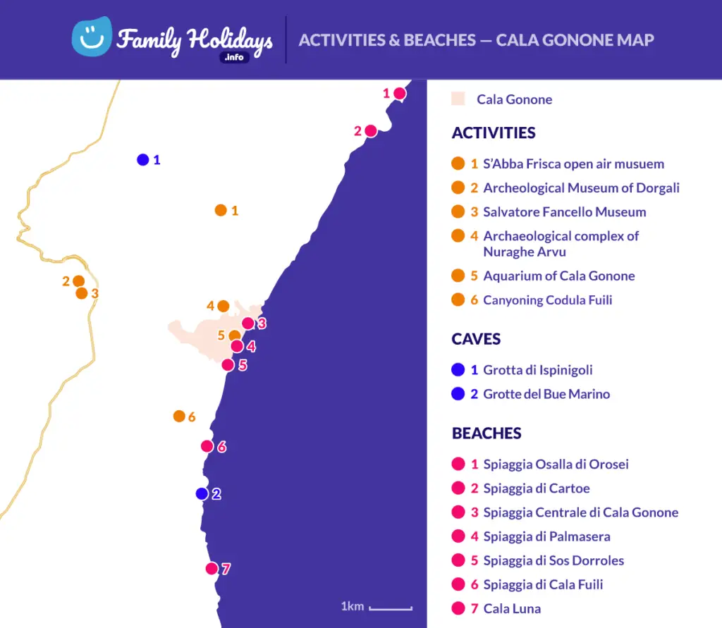 Cala Gonone area map