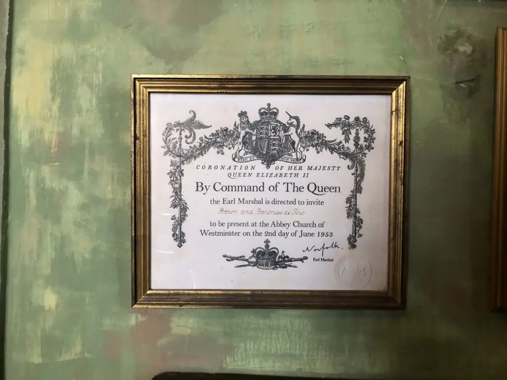 Queen Elizebeth the Second Coronation Invite at Casa Rocca Piccola