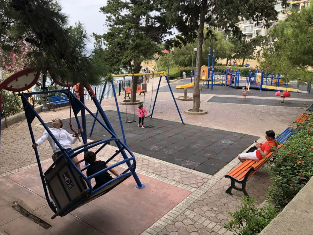 Kids playground in Independence Garden in Sliema