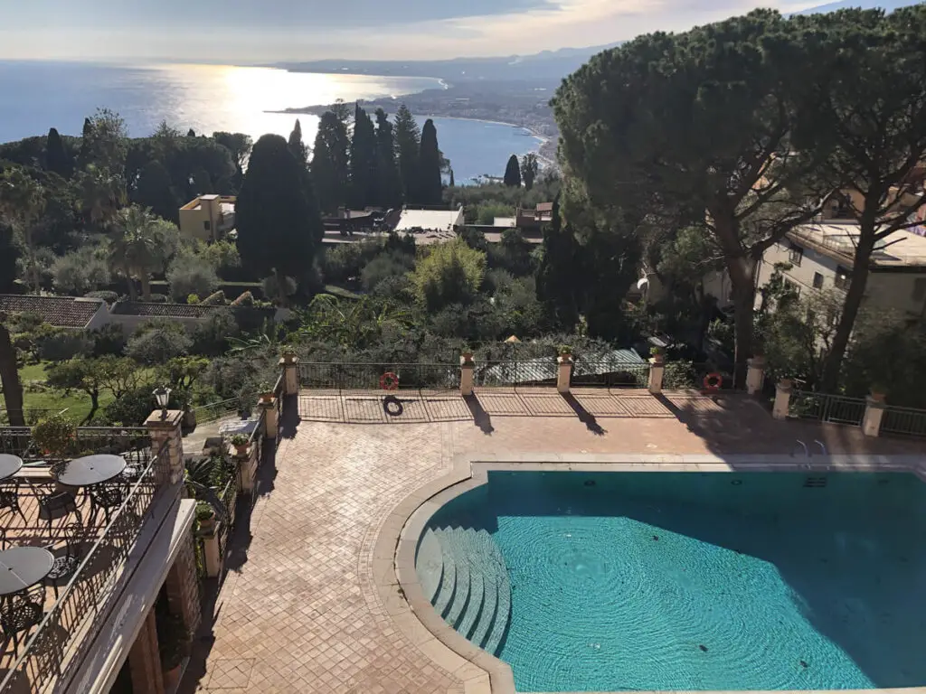 Pool and garden area at the Grand Hotel Timeo - Luxury holiday in Sicily