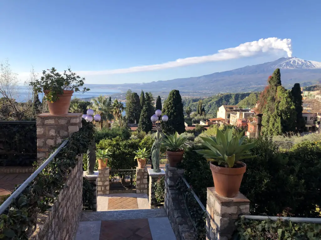 View from the terrace of the Grand Hotel Timeo