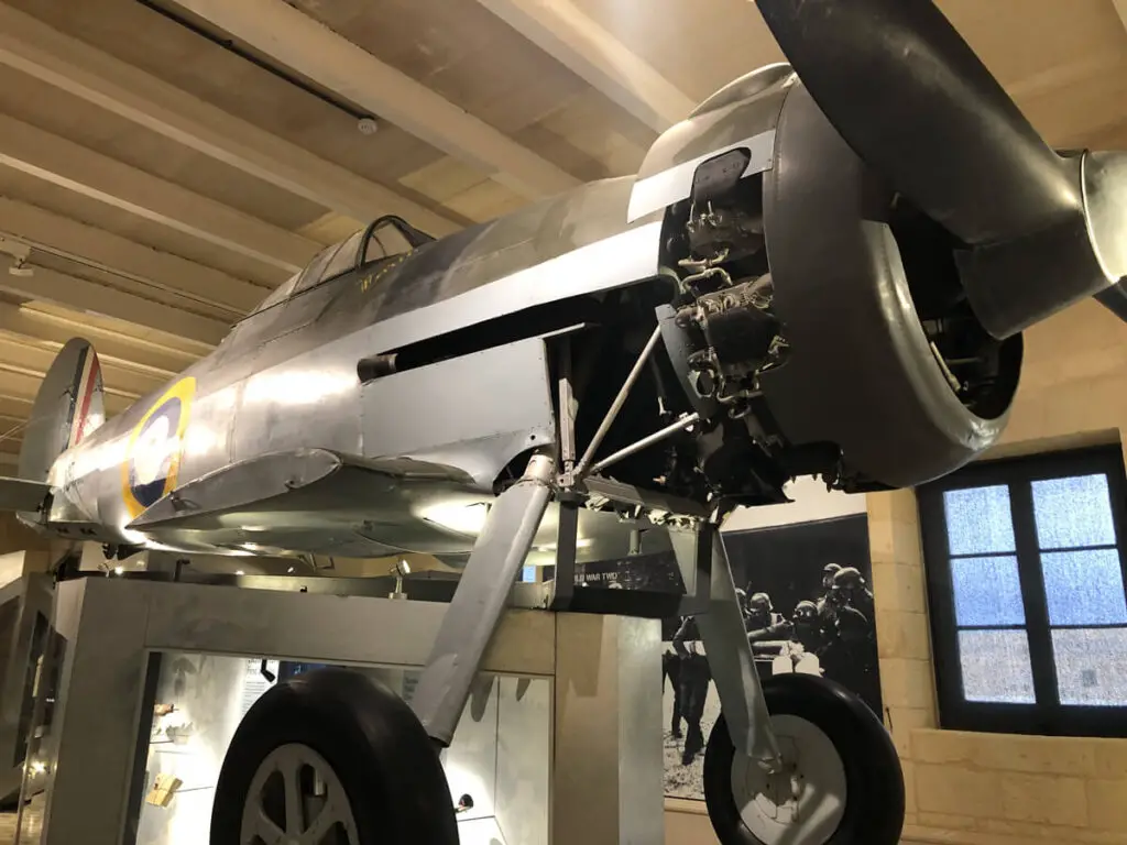 World War 2 plane at Fort St Elmo in Valletta