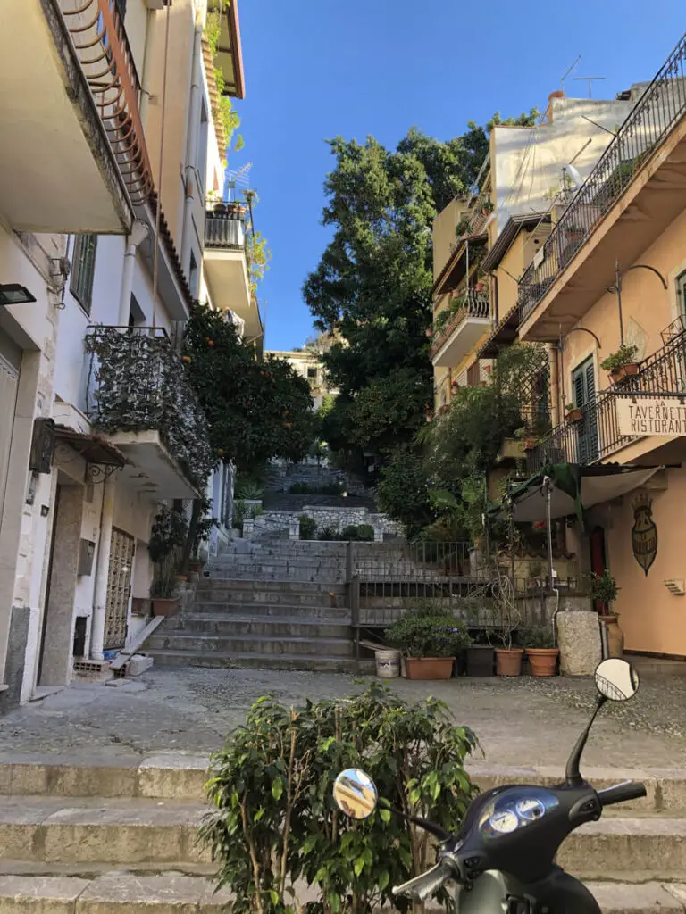 Street with stairs in Taormina