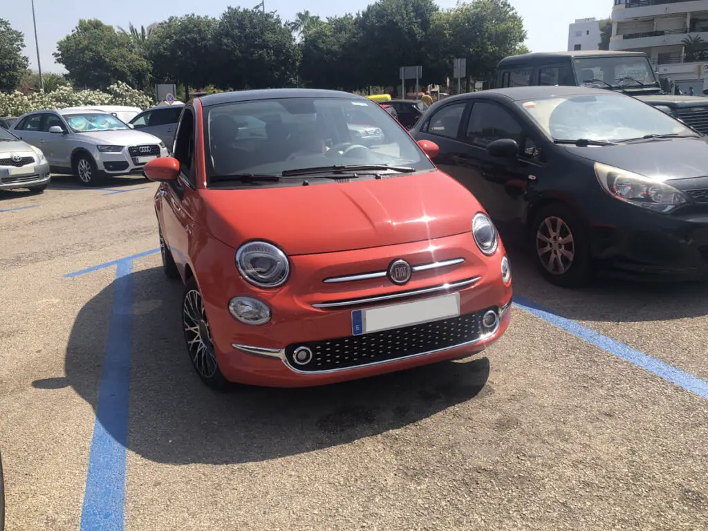 Blue parking bays in Mallorca