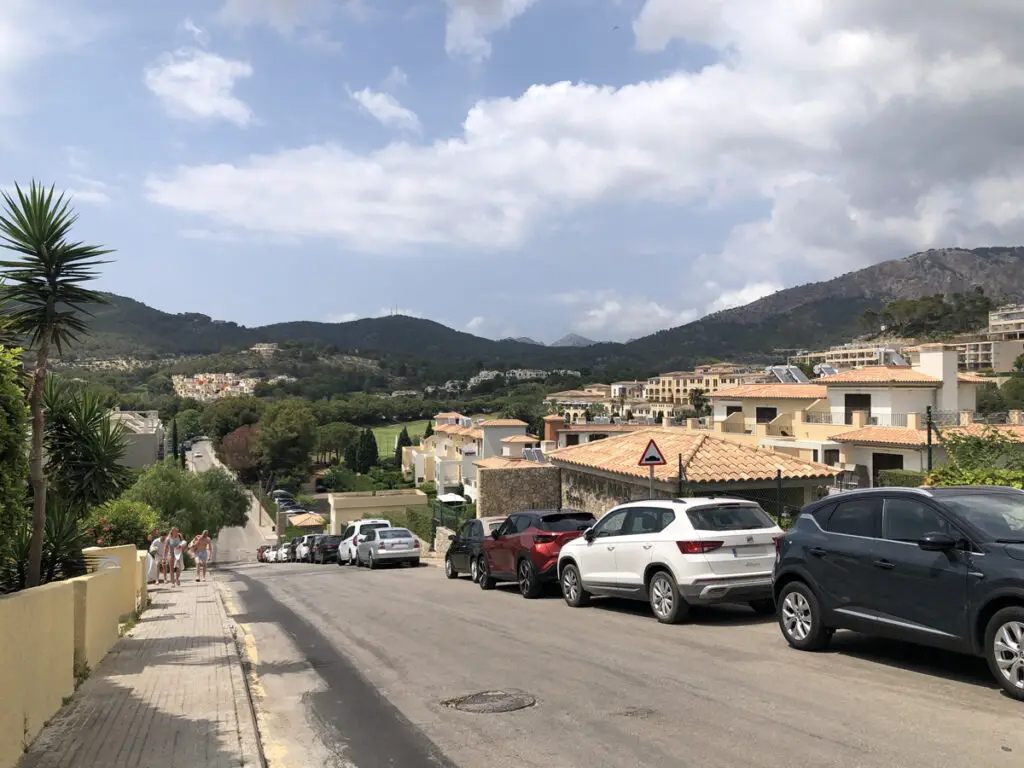 Street behind Camp de Mar beach