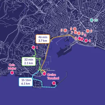 Walking from palma cruise port to Palma sites map